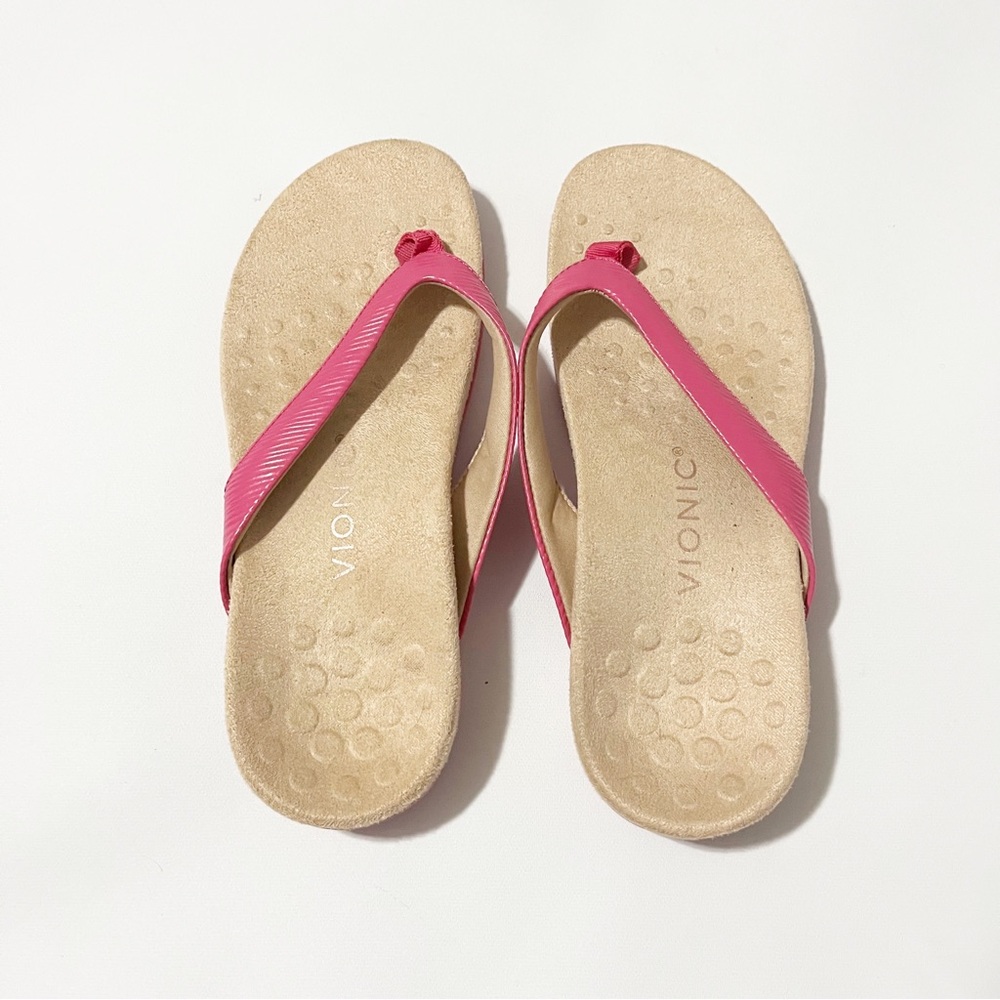 Vionic Dillon Women's Toe-Post Supportive Sandal Pink Sz 6